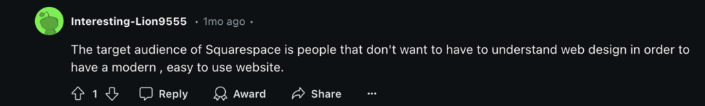 Squarespace Reddit user feedback