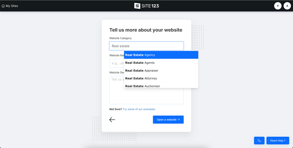 site123 builder
