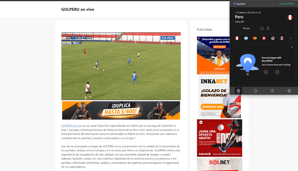 stream gol peru