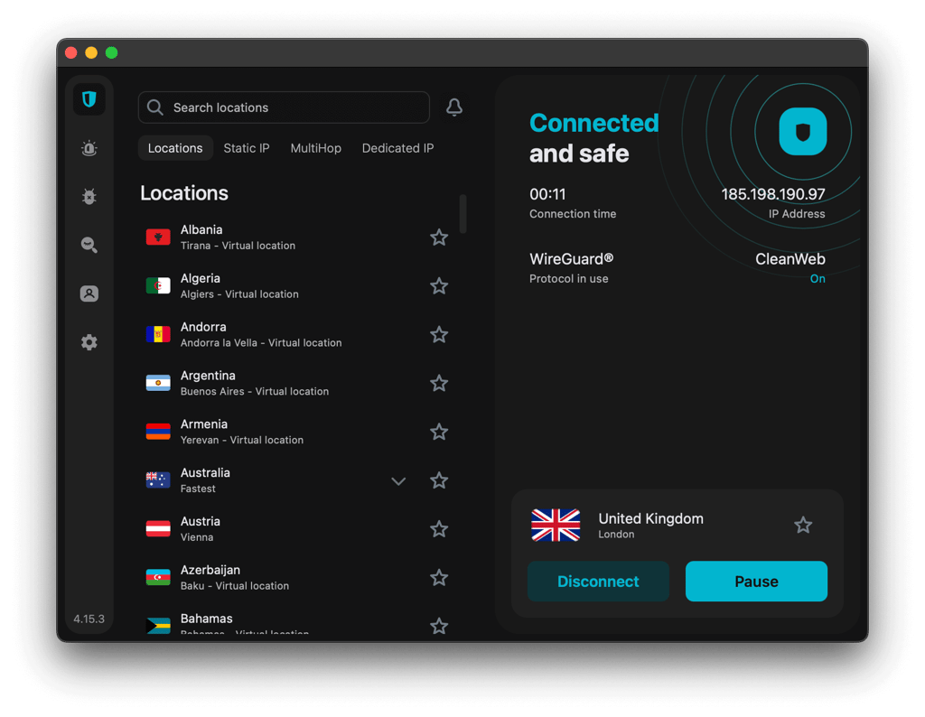 surfshark servers locations
