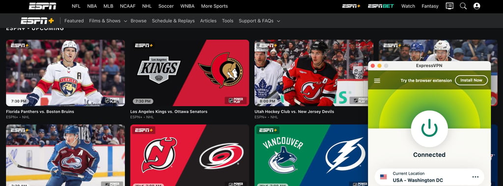 ESPN Plus with Express VPN