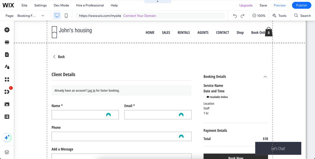 wix booking