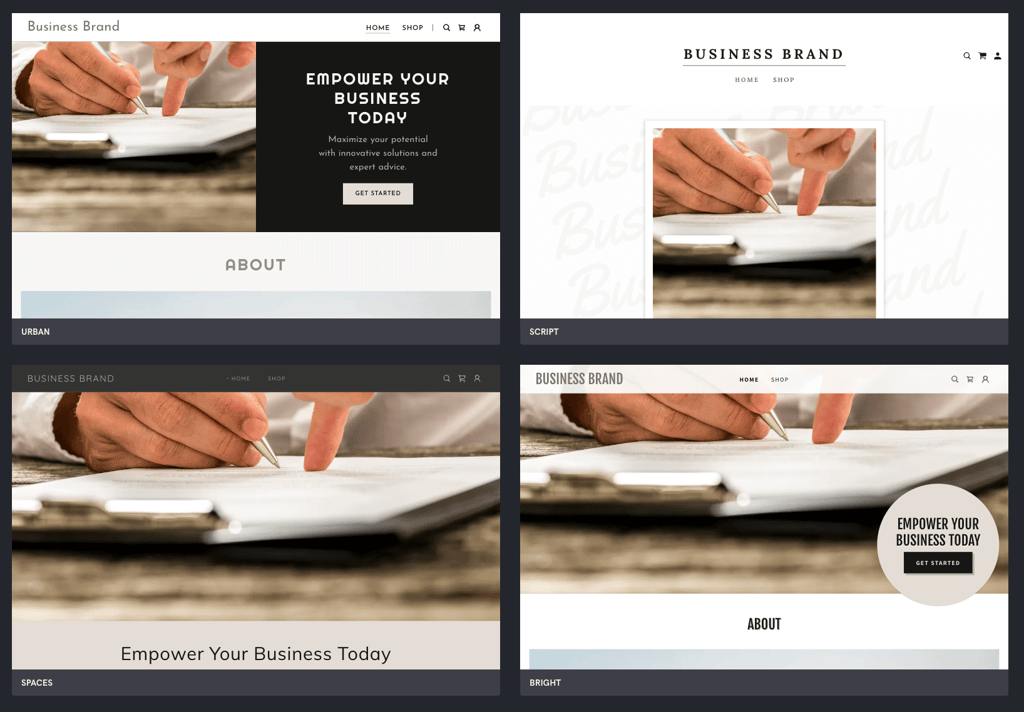 GoDaddy's templates