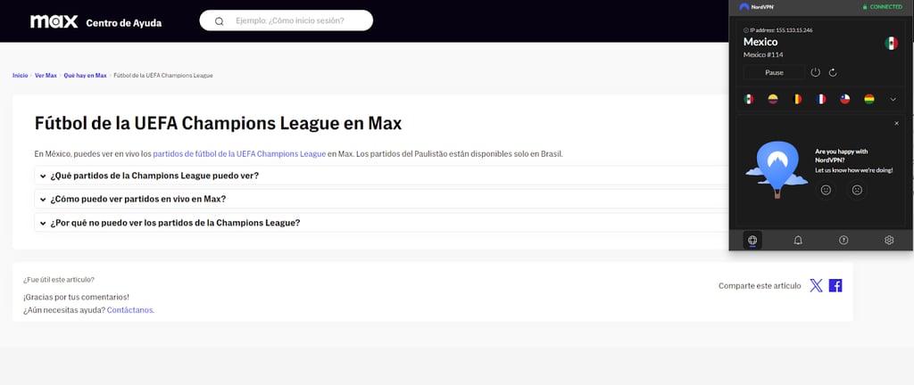 accessing max with mexico server