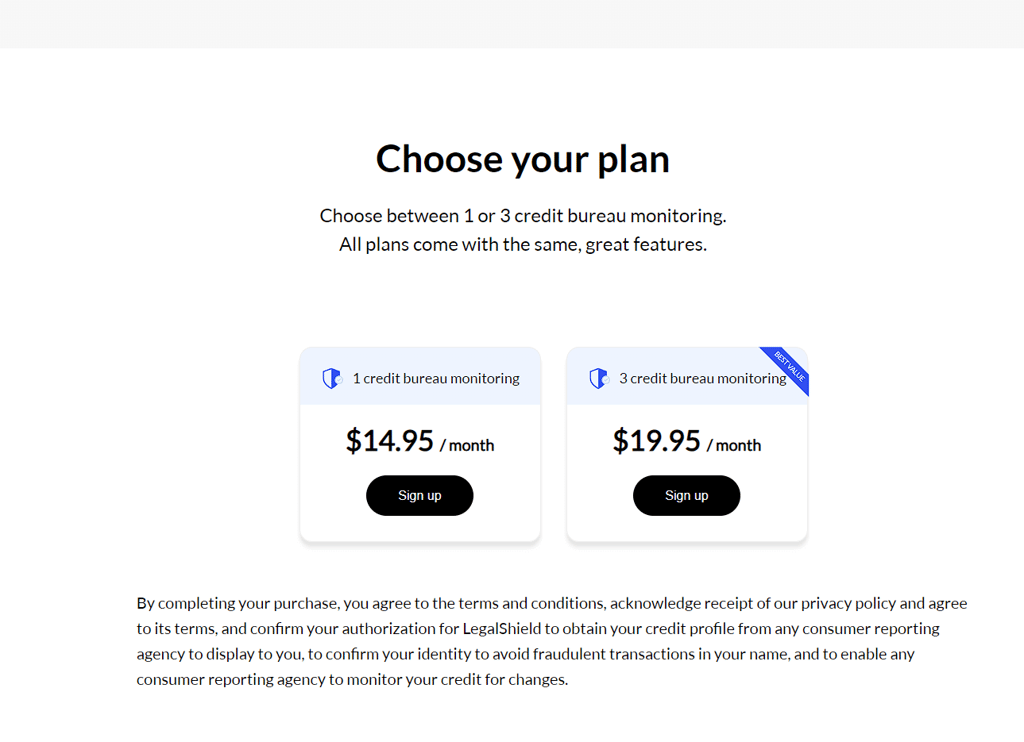 Choosing IDShield plan