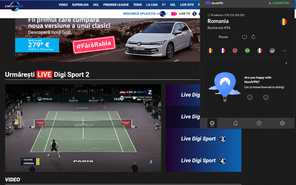 digi sport nordvpn