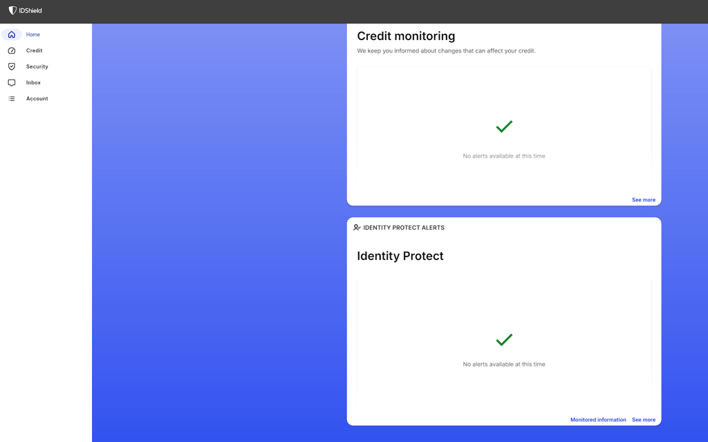 IDShield protection and monitoring