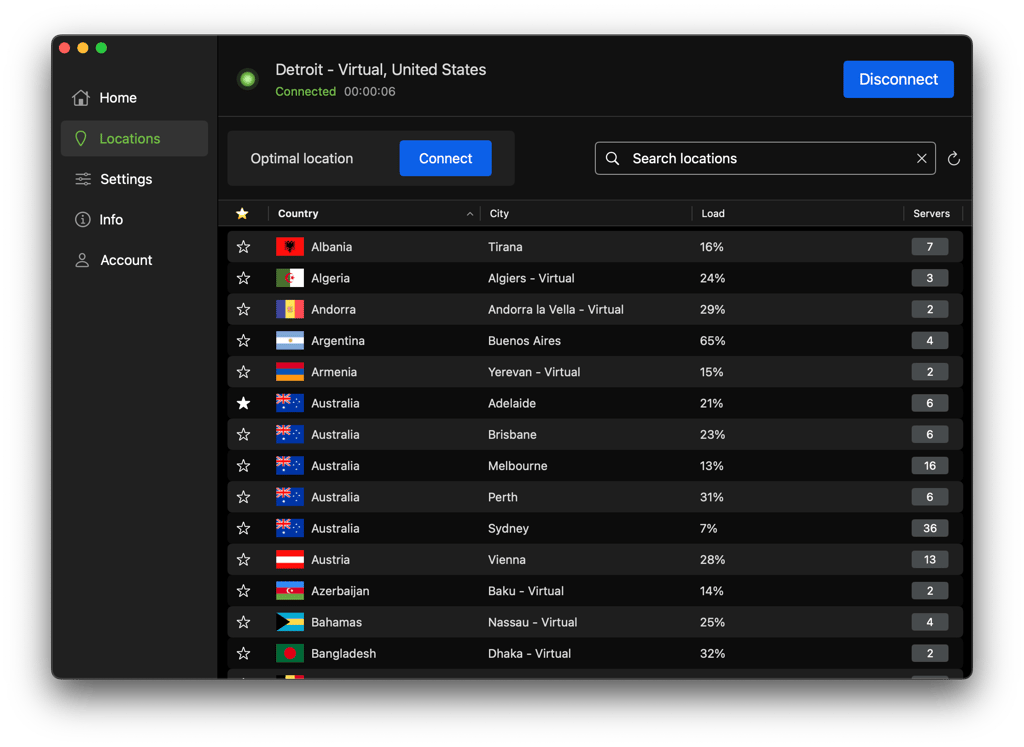 ipvanish server list