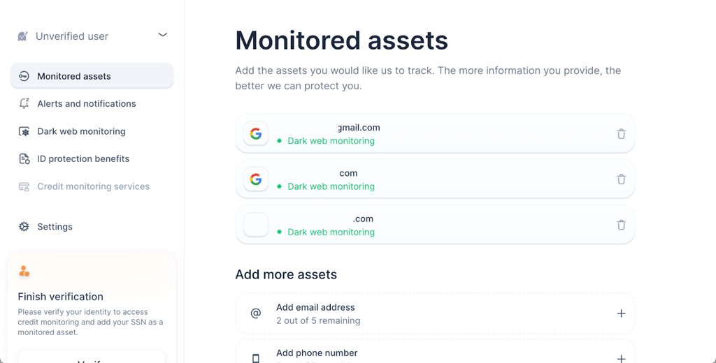 nordprotect monitored assets