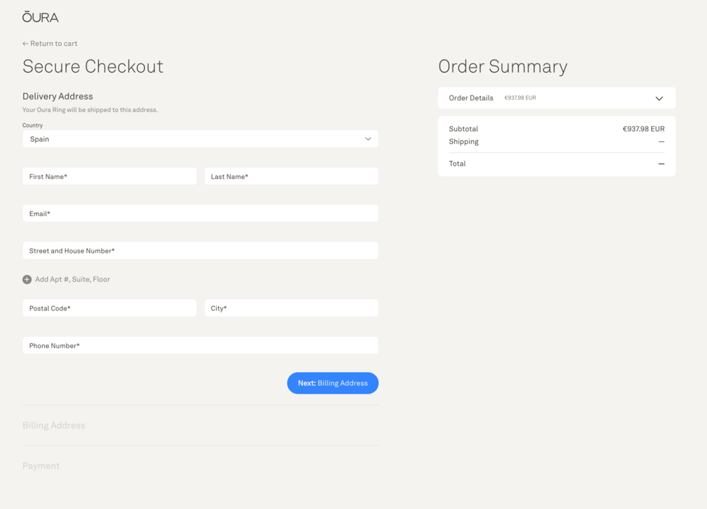 Oura order
