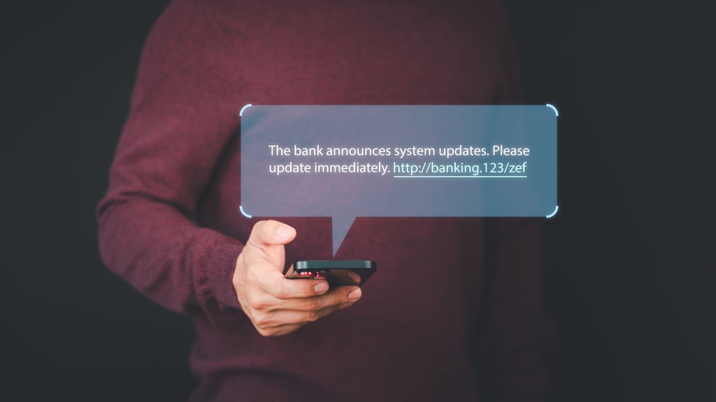 Phishing message on phone