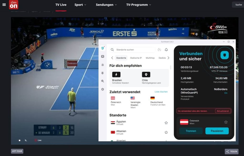 ServusTV mit Surfshark
