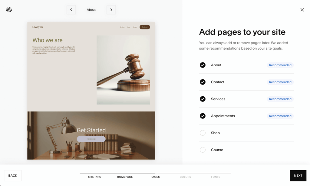 squarespace building a website