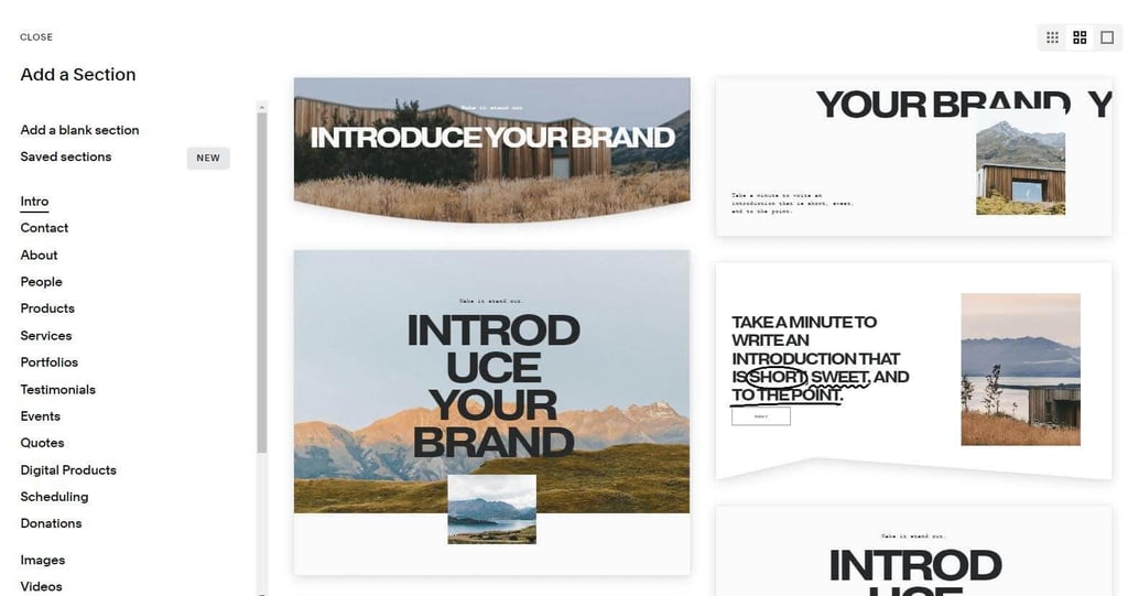 Squarespace editor