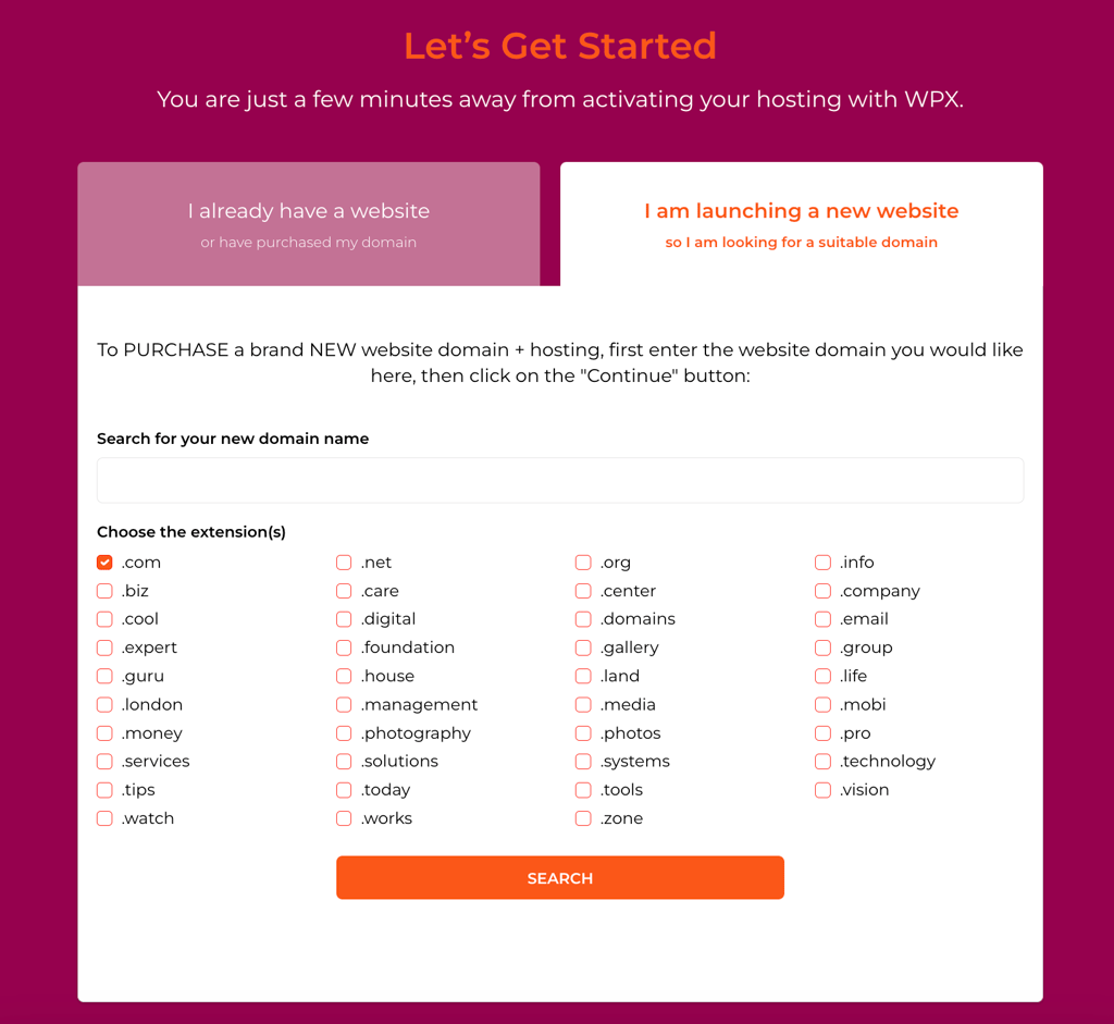 wpx-hosting-enter-domain