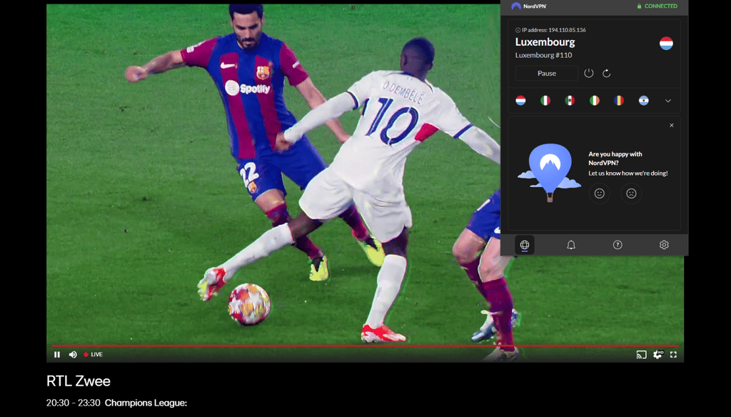 Stream auf RTL Zwee entsperrt mit NordVPN