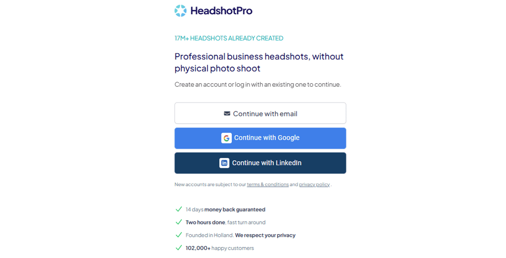 headshot pro login