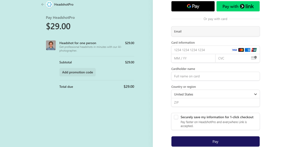 headshot pro payment
