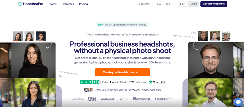headshot pro website