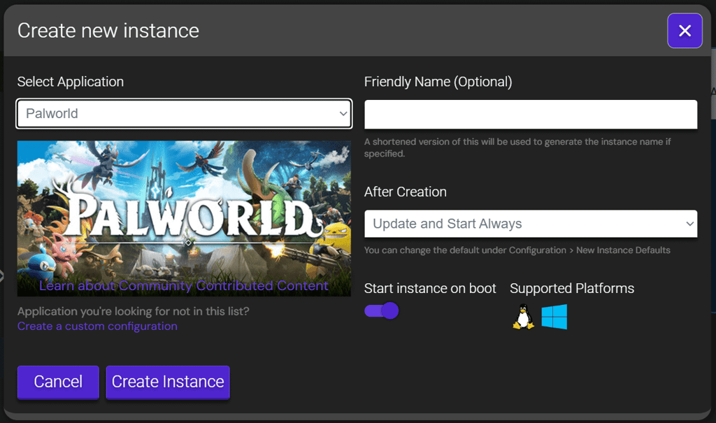 hostinger instance creation