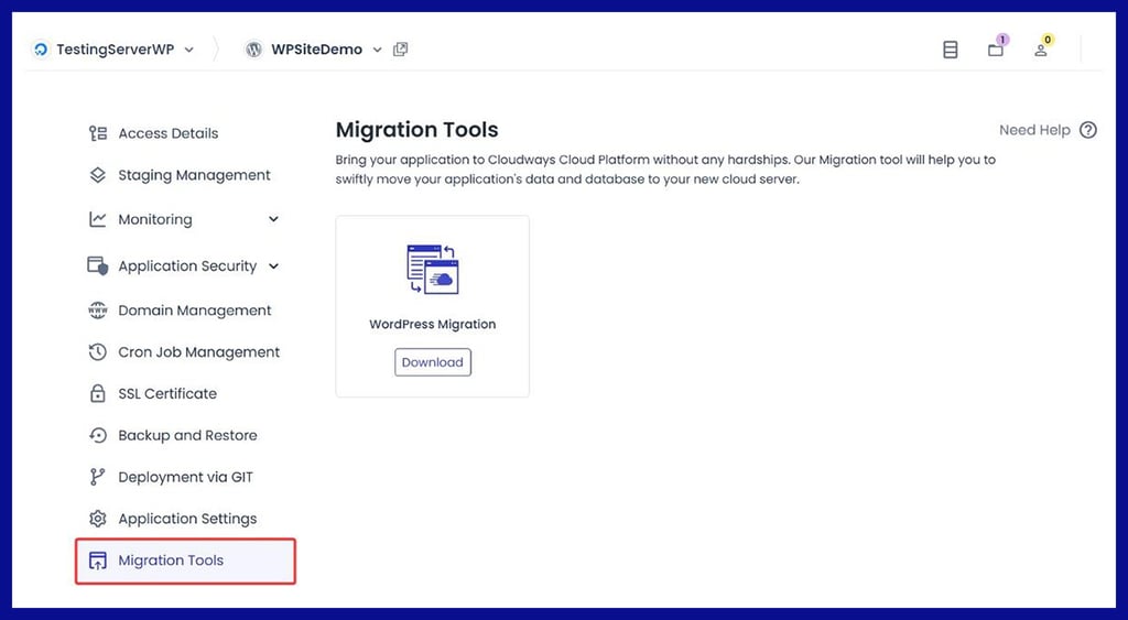 Cloudways  migration tools