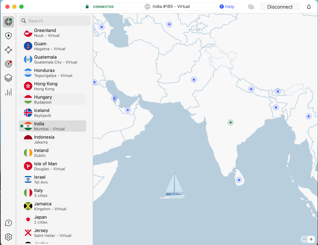 nordvpn india server