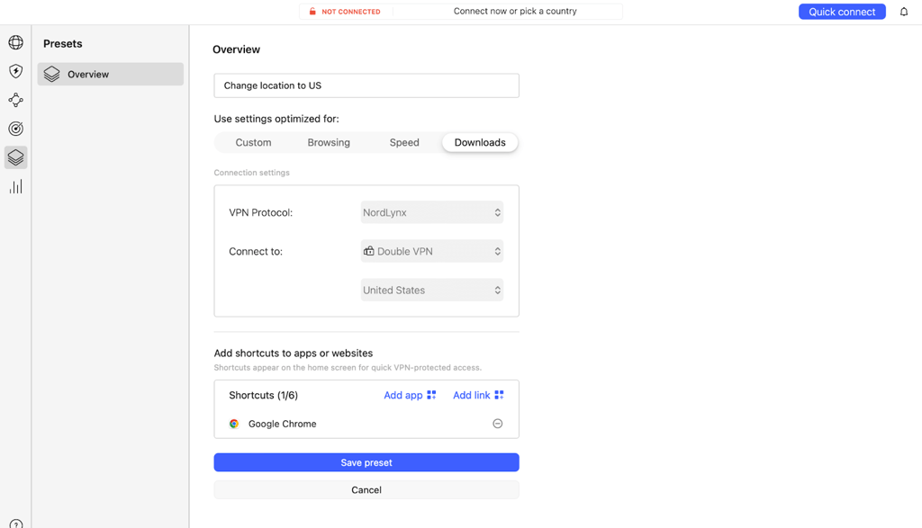 nordvpn macos presets