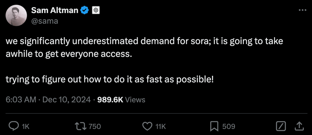 openai ceo sora demand