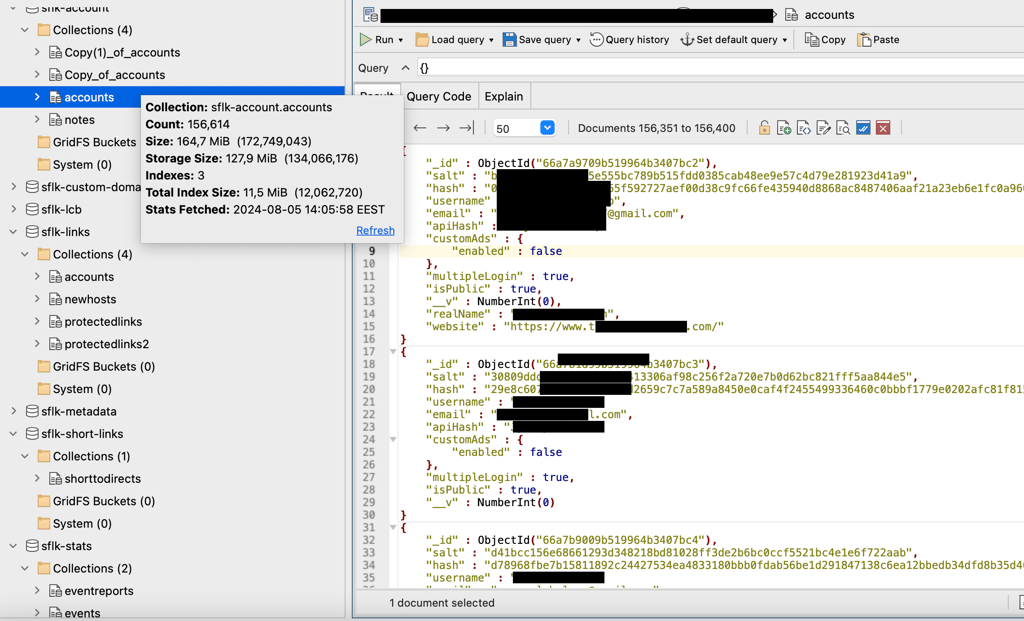 Safelinking data leak