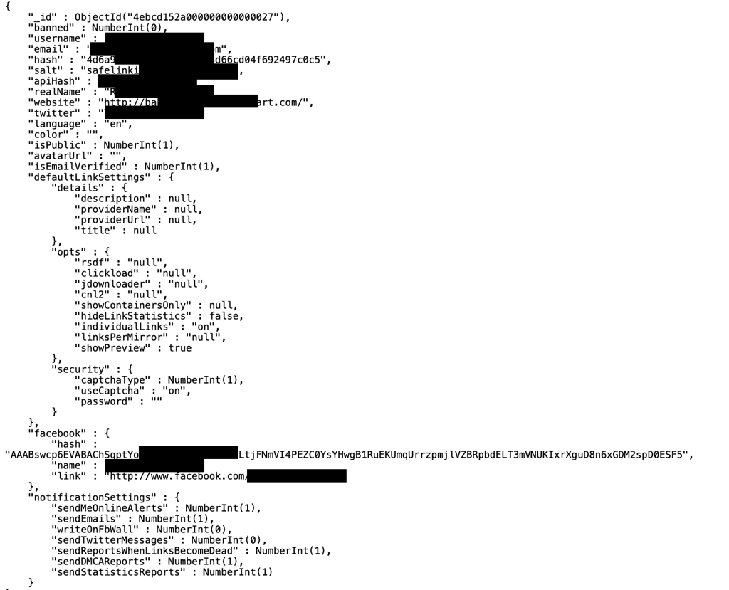 Safelinking data leak