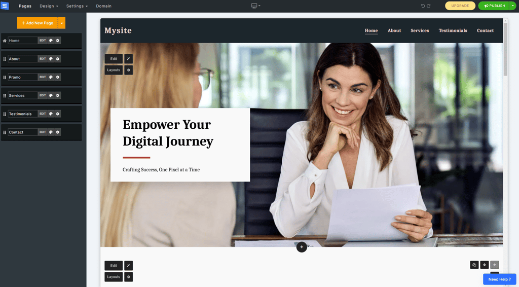 SITE123 generated website