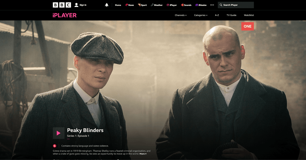 BBC iPlayer site