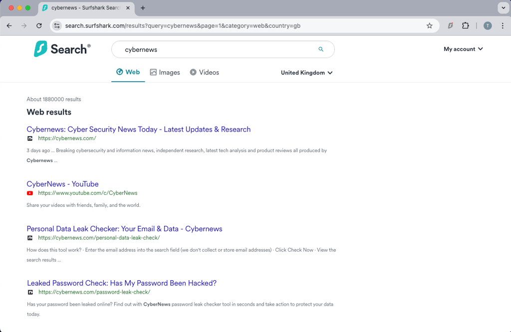 surfshark private search