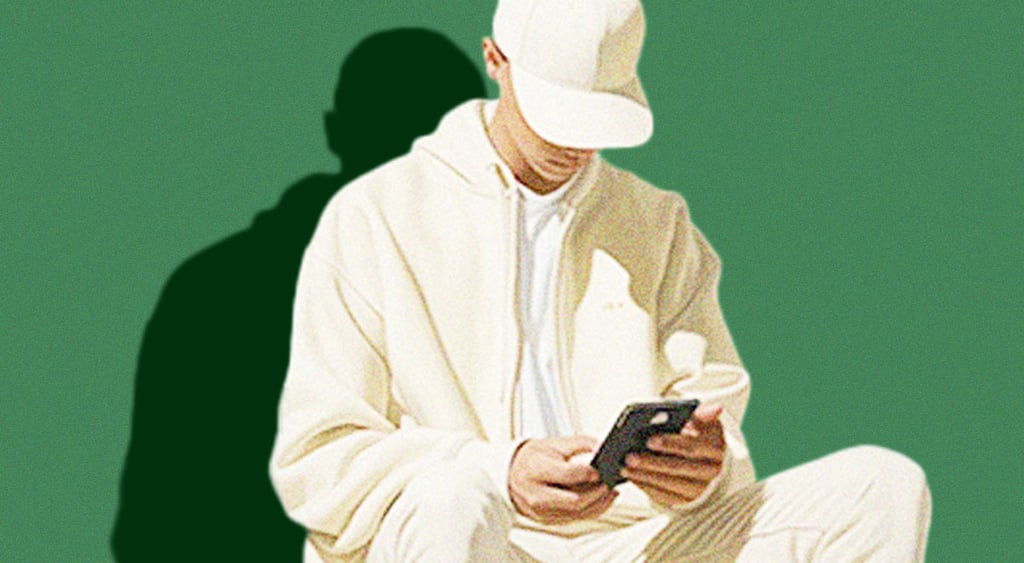 Teen looking at a smartphone