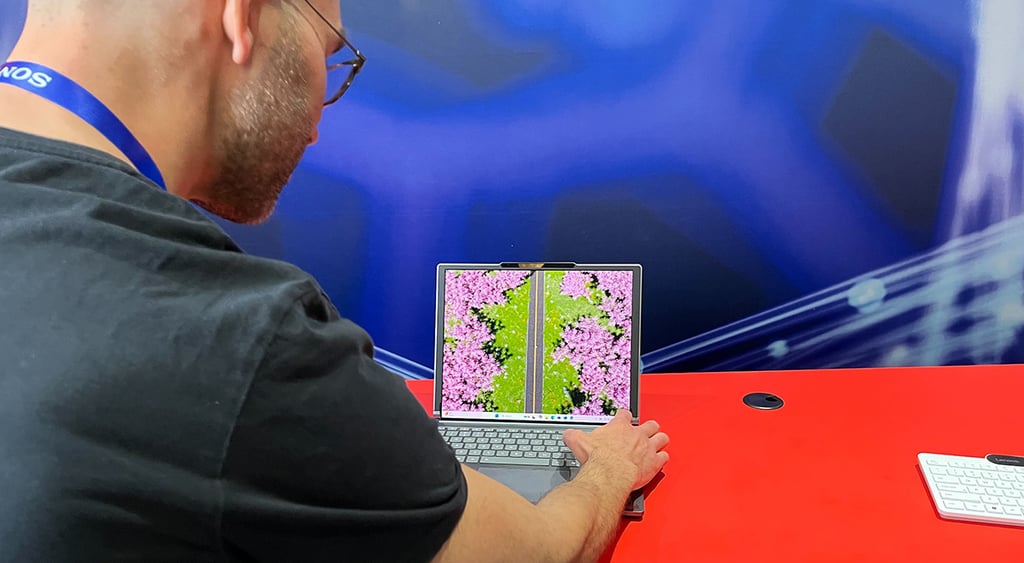 Josh Murphy trying Lenovo ThinkBook Plus Gen 6