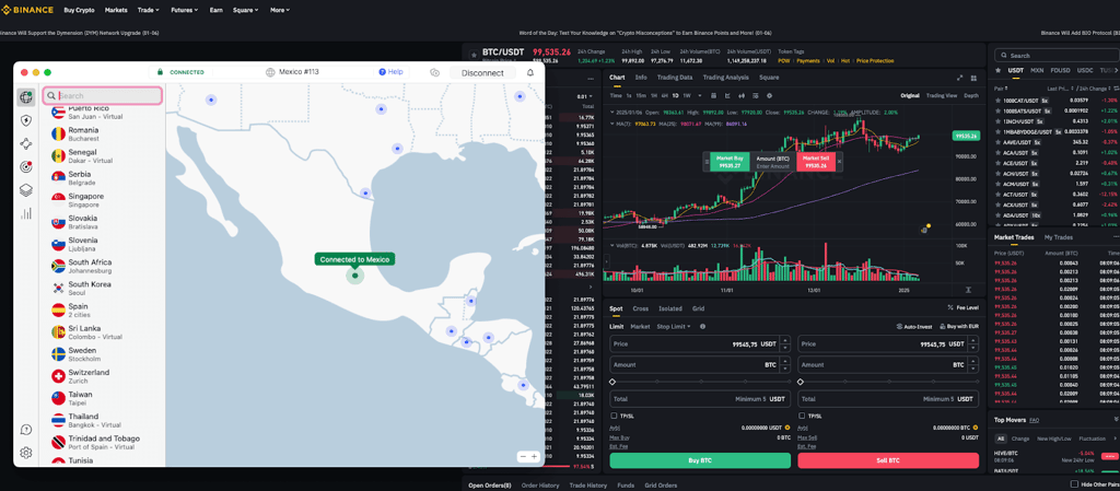 binance unblocked nordvpn