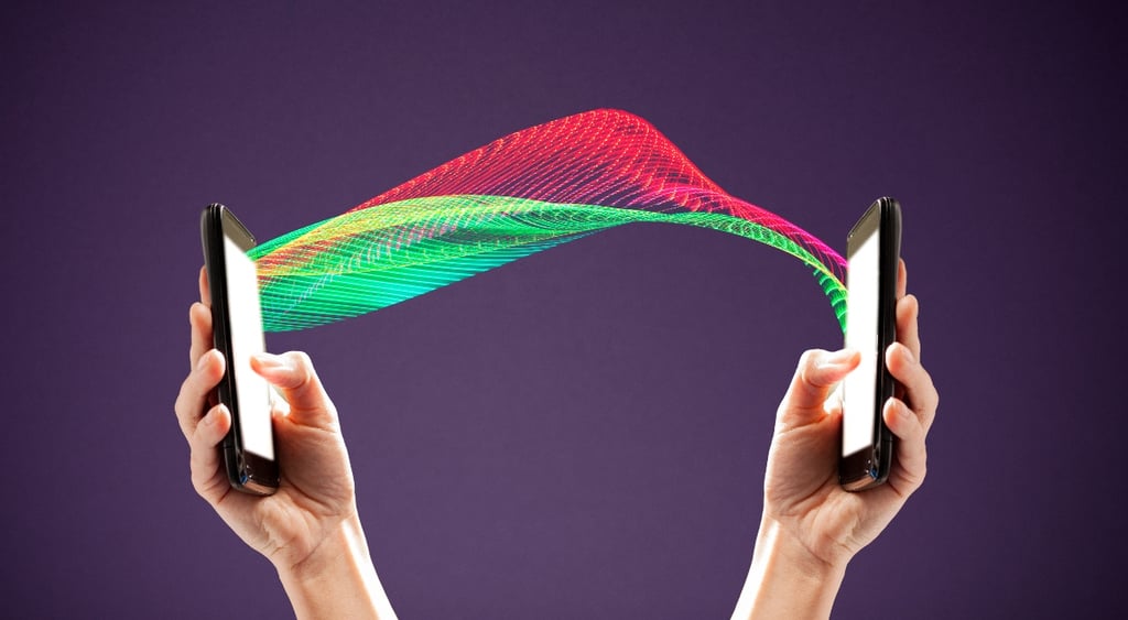 Two phones connected by data stream