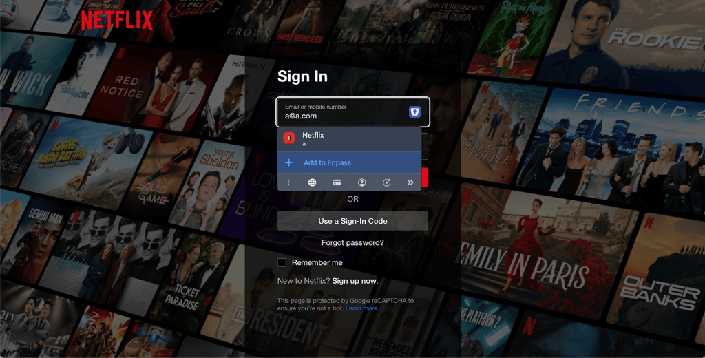 enpass netflix login