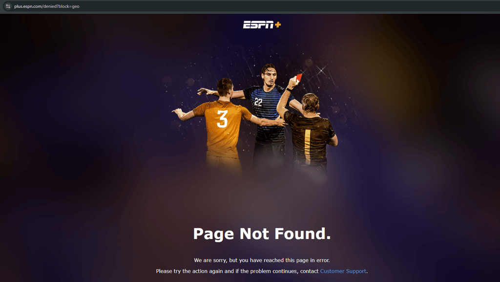 Espn error without vpn