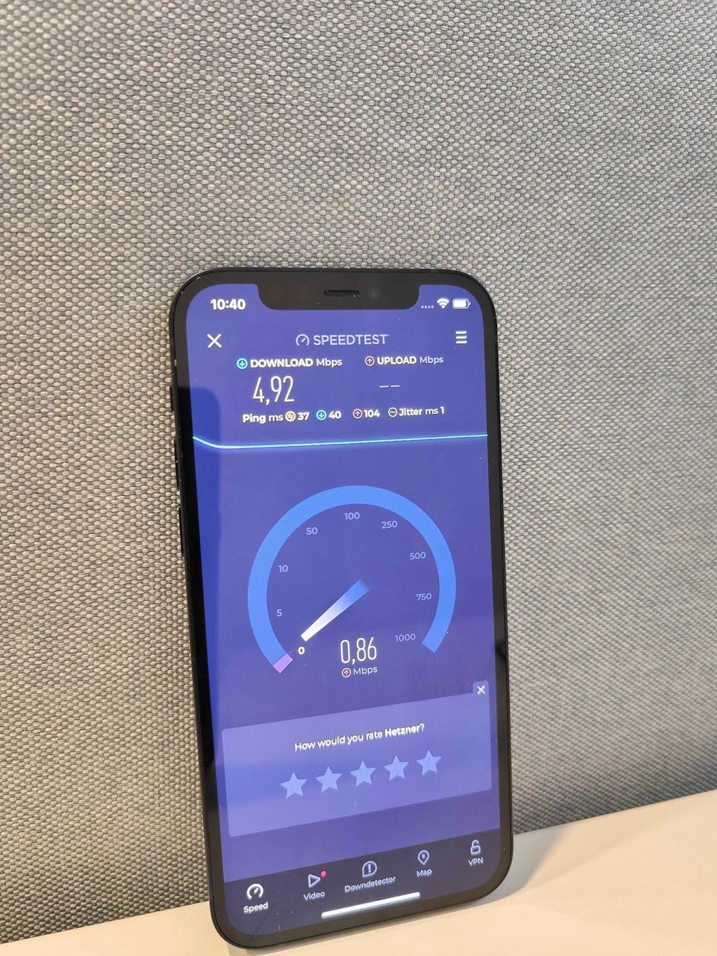 Hide.me speed test result