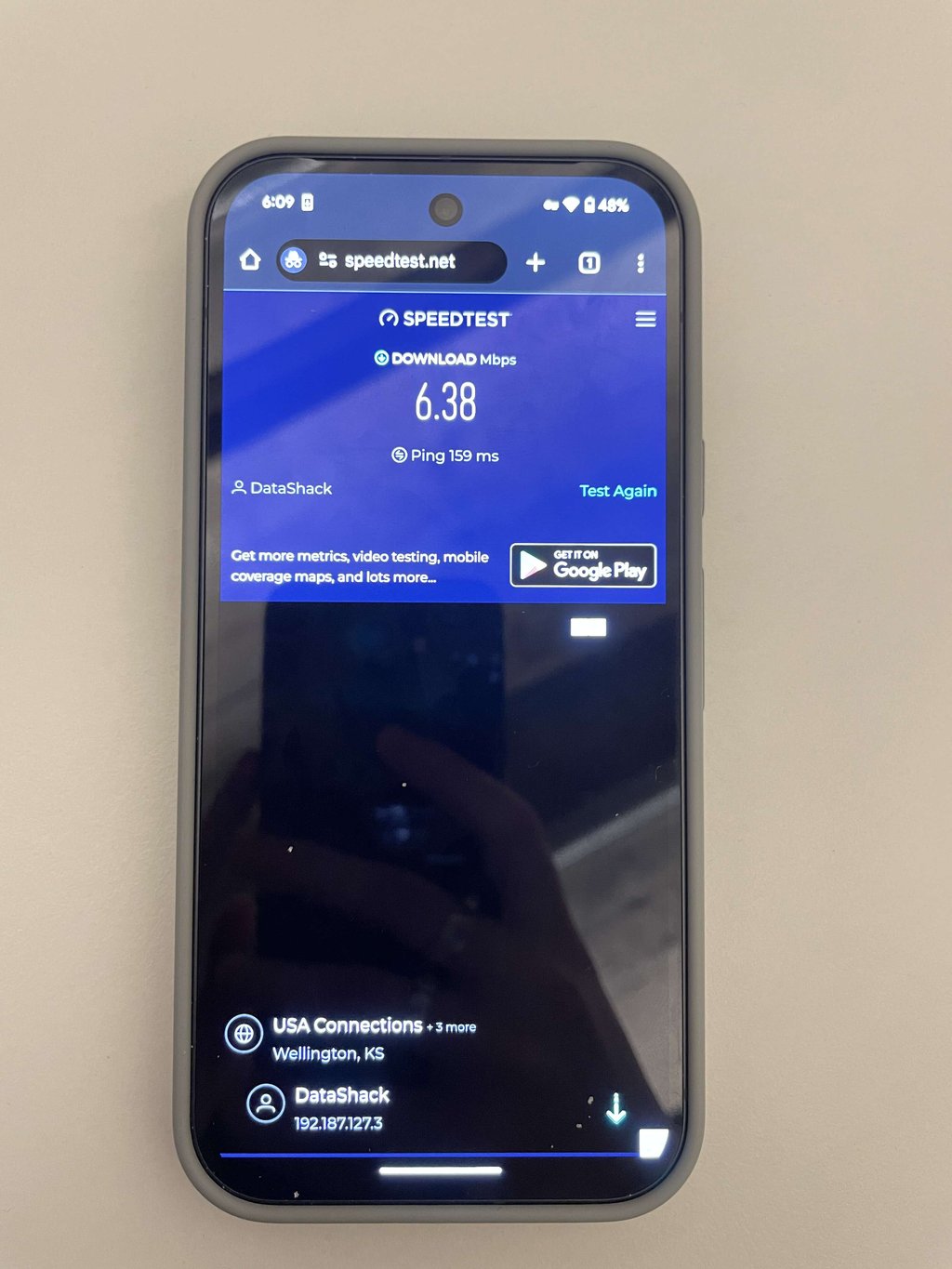 Hide.me speed test results