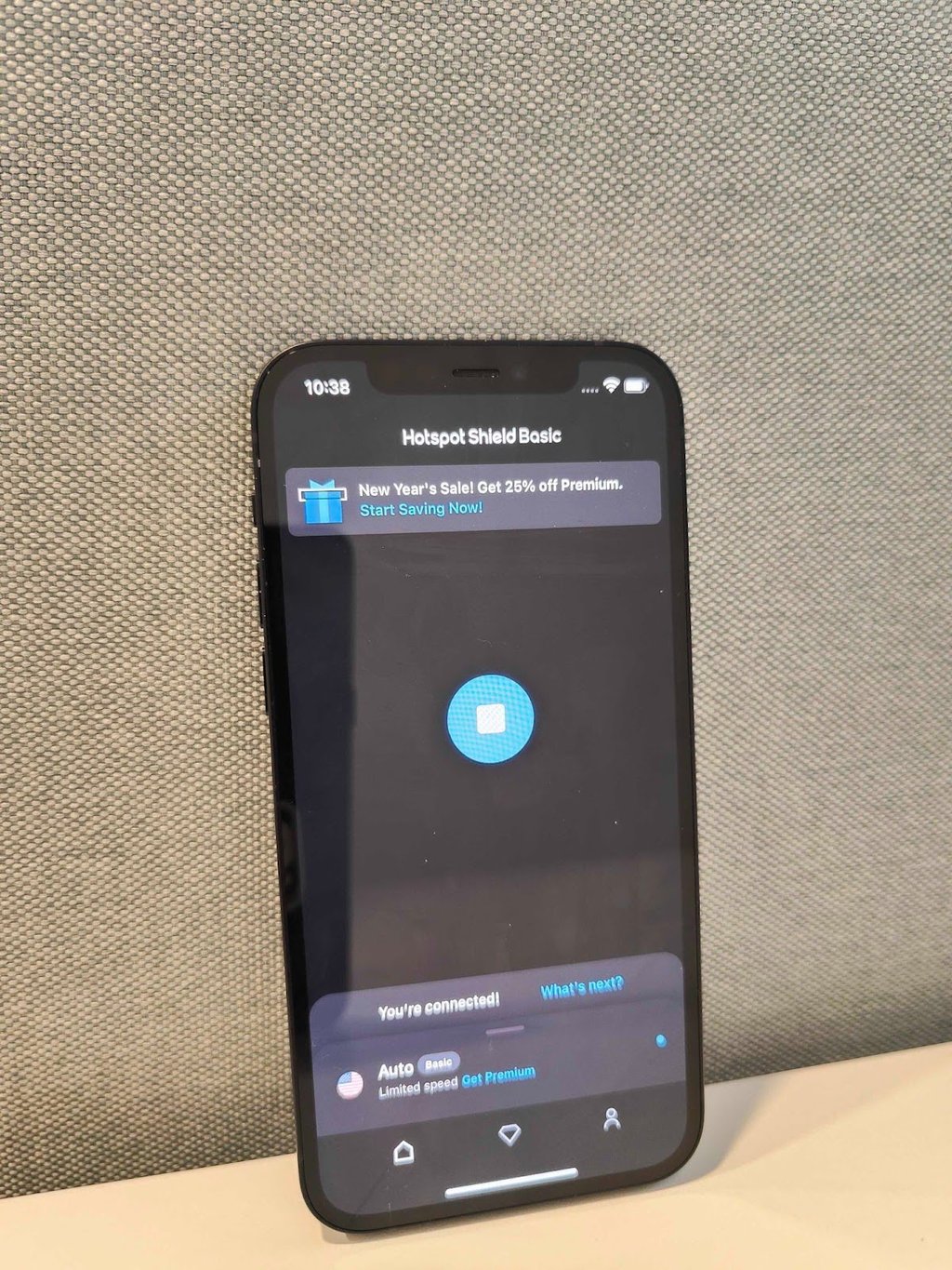 Hotspot Shield interface with ad interruption
