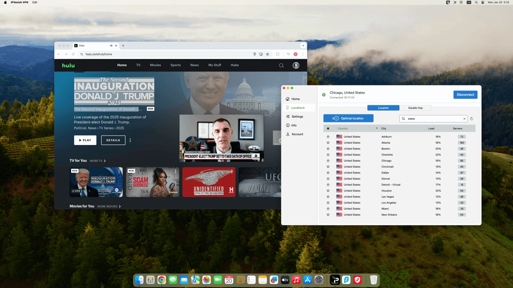 Streaming Hulu with IPVanish