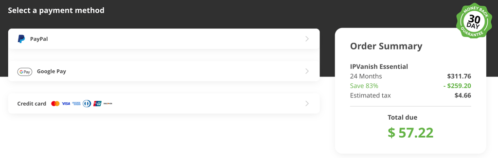 ipvanish-payment-methods-for-coupons