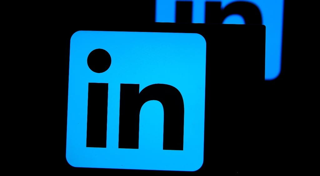 LinkedIn logo on laptop screen