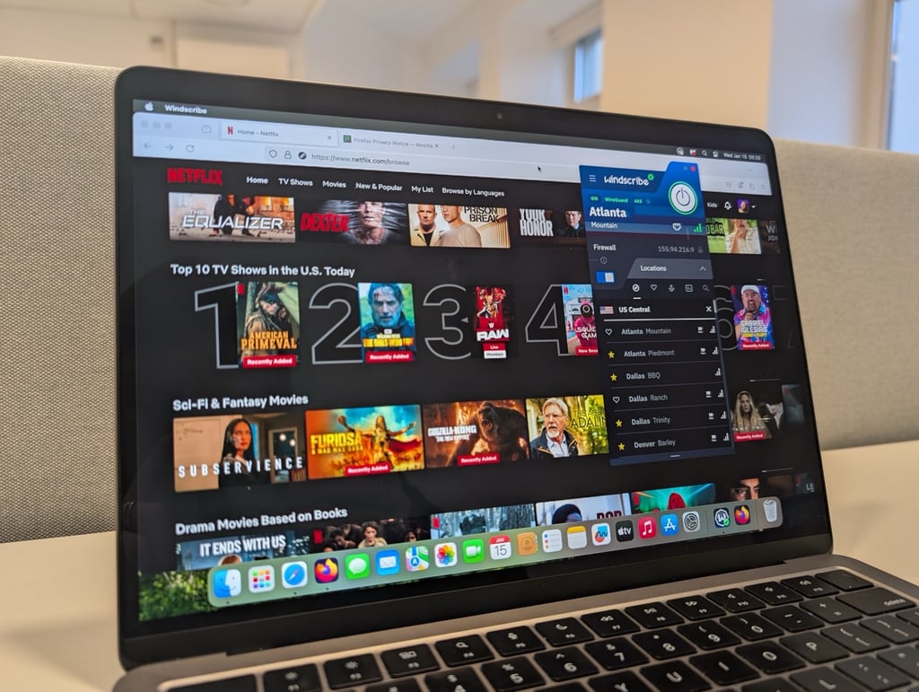 Windscribe and Netflix testing picture