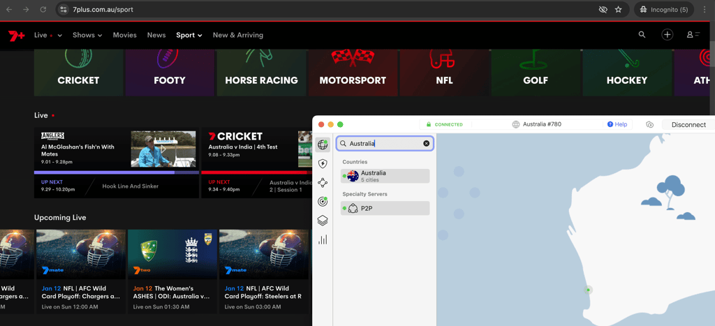 Streaming NFL with NordVPN