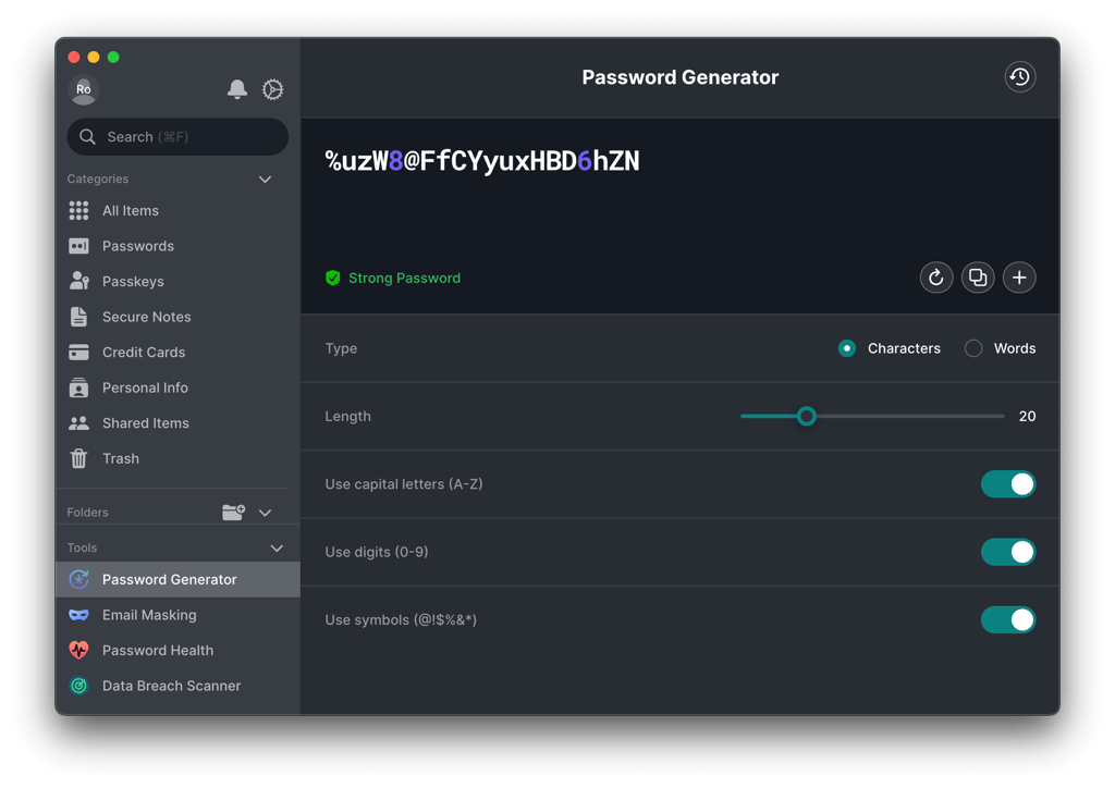 nordpass password generation