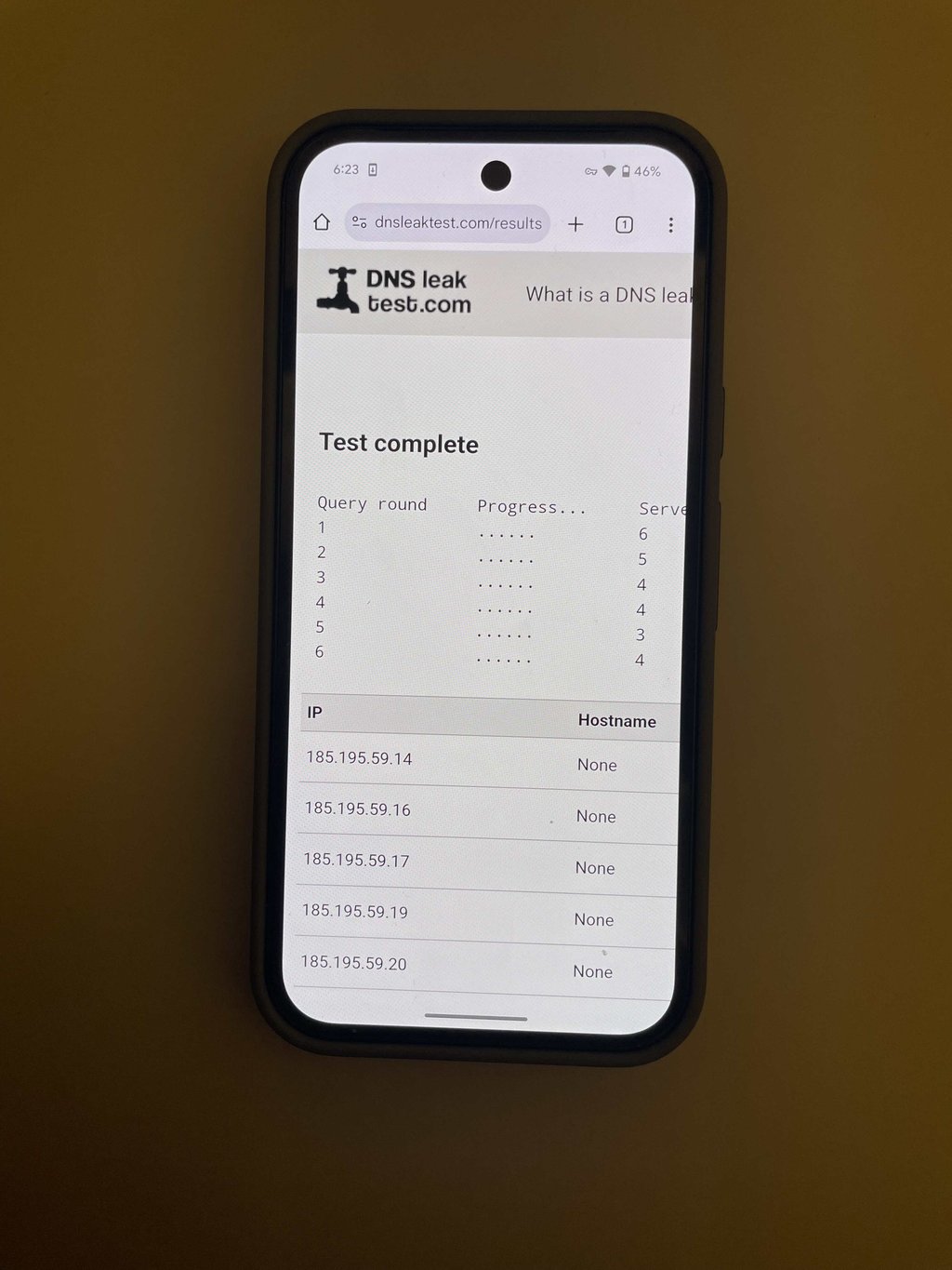 nordvpn ip leak test on android