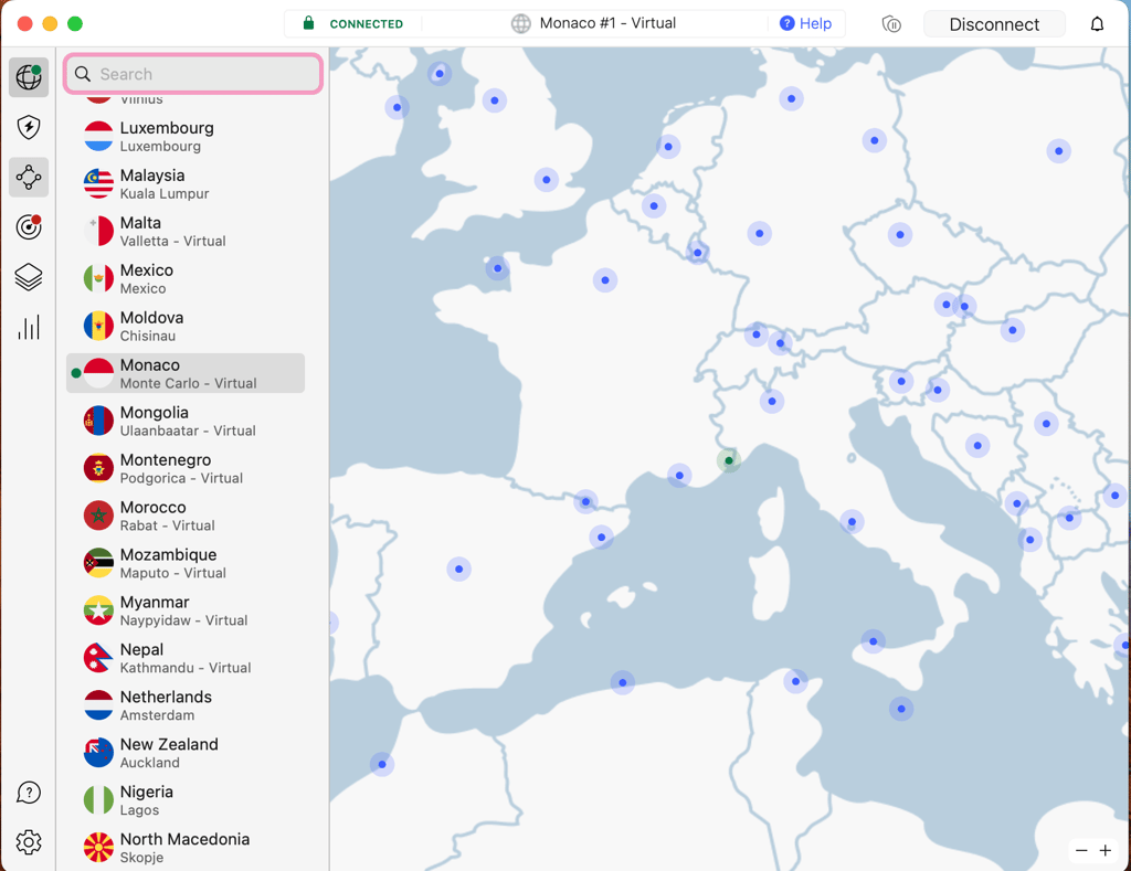 nordvpn monaco